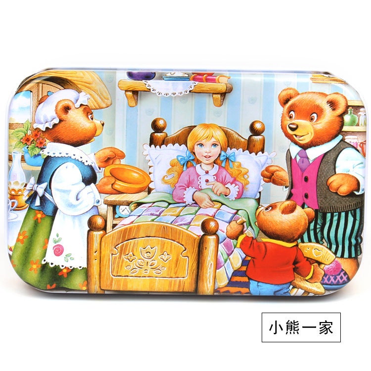 Wooden Puzzle Small Cans Gift Box Children'S Puzzle Puzzle 60 Pieces Iron Boxed Kindergarten Early Education Wooden Toys For Hair - Image 1